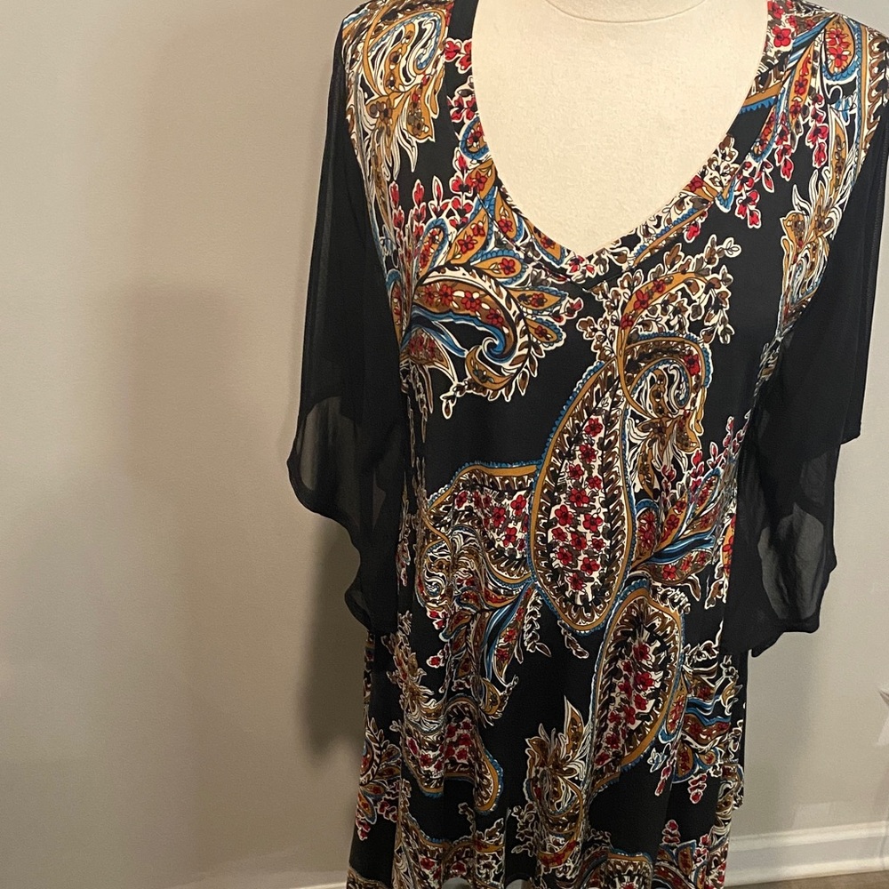 Uncle Frank Black and Red Paisley Blouse